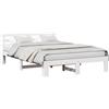 vidaXL Struttura letto con testata bianca 160 x 200 cm in legno di pino massiccio