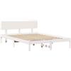 vidaXL Struttura letto con testiera bianca 150 x 200 cm in legno di pino massiccio