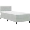 vidaXL Letto matrimoniale con box e testiera imbottita, color grigio chiaro, 80 x 200 cm, rivestito in velluto (marca: vidaXL)