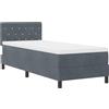 vidaXL Letto matrimoniale con box e testiera imbottita, colore grigio scuro, 80 x 200 cm, rivestito in velluto (marca: vidaXL)