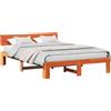 vidaXL Struttura letto marrone cera 150 x 200 cm in legno di pino massiccio