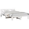 vidaXL Struttura letto con testata bianca 160 x 200 cm in legno di pino massiccio
