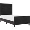 vidaXL Letto a molle con testata nera 90 x 200 cm in velluto