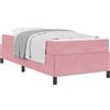vidaXL Struttura del letto rosa, dimensioni 100 x 200 cm, rivestita in tessuto