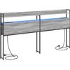vidaXL Testiera con contenitore, grigio, materiale in legno Sonoma