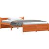 vidaXL Struttura letto con testiera, marrone cerato, 195,5 x 125,5 x 51 cm