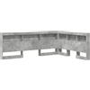 vidaXL Testata con ripiano in cemento grigio 140 cm Materiale a base di legno