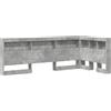 vidaXL Testata con ripiano in cemento grigio 90 cm Materiale a base di legno