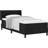 vidaXL Letto boxspring vidaXL con testiera, nero, 190 x 90 cm, tessuto