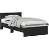 vidaXL Struttura letto con testiera, colore nero, finitura effetto legno di quercia, dimensioni 203 x 104 x 70 cm