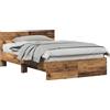 vidaXL Letto matrimoniale con testiera in legno massello, dimensioni 193 x 125 x 70 cm