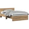 vidaXL Struttura letto Artisan in rovere 193 x 125 x 70 cm in materiale derivato dal legno
