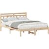 vidaXL Struttura letto marrone 140 x 190 cm in legno di pino massiccio