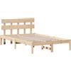 vidaXL Struttura letto con testiera marrone 120 x 190 cm in legno di pino massiccio