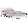 vidaXL Struttura letto con testata bianca 120 x 190 cm in legno di pino massiccio