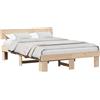 vidaXL Struttura letto con testiera naturale 150 x 200 cm in legno di pino massiccio