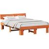 vidaXL Struttura letto marrone cera 150 x 200 cm in legno di pino massiccio