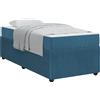 vidaXL Struttura letto con materasso blu 80 x 200 cm in tessuto