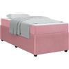 vidaXL Struttura letto con materasso rosa 80 x 200 cm in tessuto