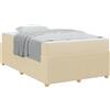 vidaXL Telaio per letto vidaXL, colore crema, 120 x 200 cm, rivestito in tessuto