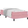 vidaXL Letto a molle con materasso rosa 100 x 220 cm in tessuto