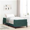 vidaXL Telaio per letto, colore verde scuro, 90 x 190 cm, rivestito in tessuto