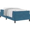 vidaXL Telaio per letto, colore blu scuro, 90 x 200 cm, rivestito in tessuto