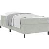 vidaXL Telaio per letto, colore grigio chiaro, dimensioni 100 x 200 cm, rivestito in tessuto