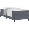 vidaXL Struttura del letto, colore grigio scuro, 100 x 200 cm, rivestita in tessuto