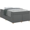 vidaXL Struttura letto con materasso grigio scuro 120 x 200 cm tessuto