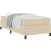 vidaXL Letto a molle insacchettate Crema 90 x 190 cm Tessuto