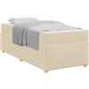 vidaXL Struttura letto con materasso crema 90 x 190 cm in tessuto