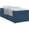 vidaXL Struttura letto con materasso blu 90 x 190 cm in tessuto