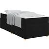 vidaXL Struttura letto con materasso nero 90 x 200 cm in tessuto