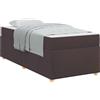 vidaXL Struttura letto con materasso marrone scuro 90 x 200 cm tessuto