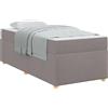 vidaXL Struttura letto con materasso Taupe 90 x 200 cm tessuto