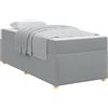 vidaXL Struttura letto con materasso grigio chiaro 100 x 200 cm in tessuto