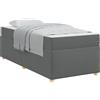 vidaXL Struttura letto con materasso grigio scuro 100 x 200 cm tessuto