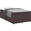 vidaXL Struttura letto con materasso marrone scuro 120 x 190 cm tessuto