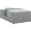 vidaXL Struttura letto con materasso grigio chiaro 120 x 200 cm tessuto
