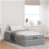 vidaXL Letto matrimoniale con materasso, 2 pezzi, grigio chiaro, rivestito in tessuto