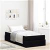 vidaXL Letto matrimoniale con materasso, 2 pezzi, colore nero, rivestito in tessuto
