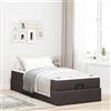 vidaXL Letto matrimoniale con materasso, 2 pezzi, color beige chiaro, rivestito in tessuto