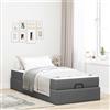 vidaXL Letto matrimoniale con materasso, 2 pezzi, grigio scuro, rivestito in tessuto