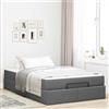 vidaXL Letto matrimoniale con materasso, 2 pezzi, grigio scuro, rivestito in tessuto
