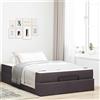 vidaXL Letto matrimoniale con materasso, 2 pezzi, color beige chiaro, rivestito in tessuto