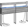 vidaXL Testiera con contenitore, grigio, materiale in legno Sonoma