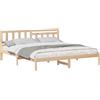vidaXL Struttura letto con testiera marrone 180 x 200 cm in legno di pino massiccio