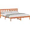 vidaXL Struttura letto marrone cera 180 x 200 cm in legno di pino massiccio