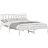 vidaXL Struttura letto con testata bianca 160 x 200 cm in legno di pino massiccio